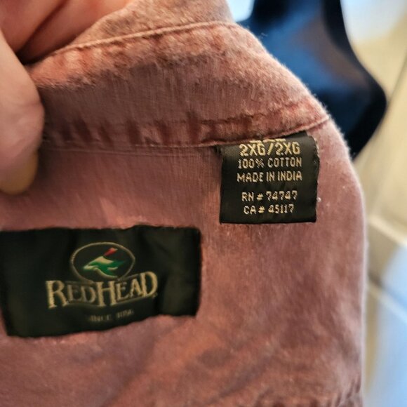 Men's Red Head Faded Burgundy Button Up Shirt XXL Western Grunge Skater Gorpcore - Picture 10 of 10